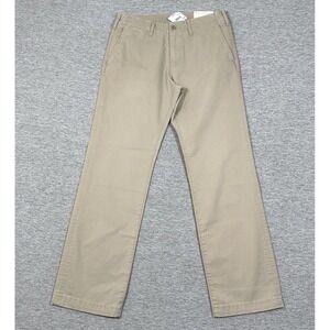 American Eagle Pants Mens 32x34 Tag (32x33 Fit) Beige Boocut Lived In Chino NEW
